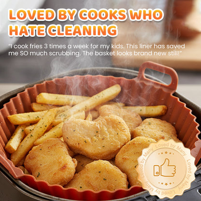 🍟 No More Scrubbing Your Air Fryer! 6-Piece Non-Stick Reusable Silicone Liners Set 🧽✨
