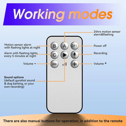 🚨 Solar Motion Sensor Deterrent Alarm – 130dB Loud Sound & Custom Voice Recording 🔊