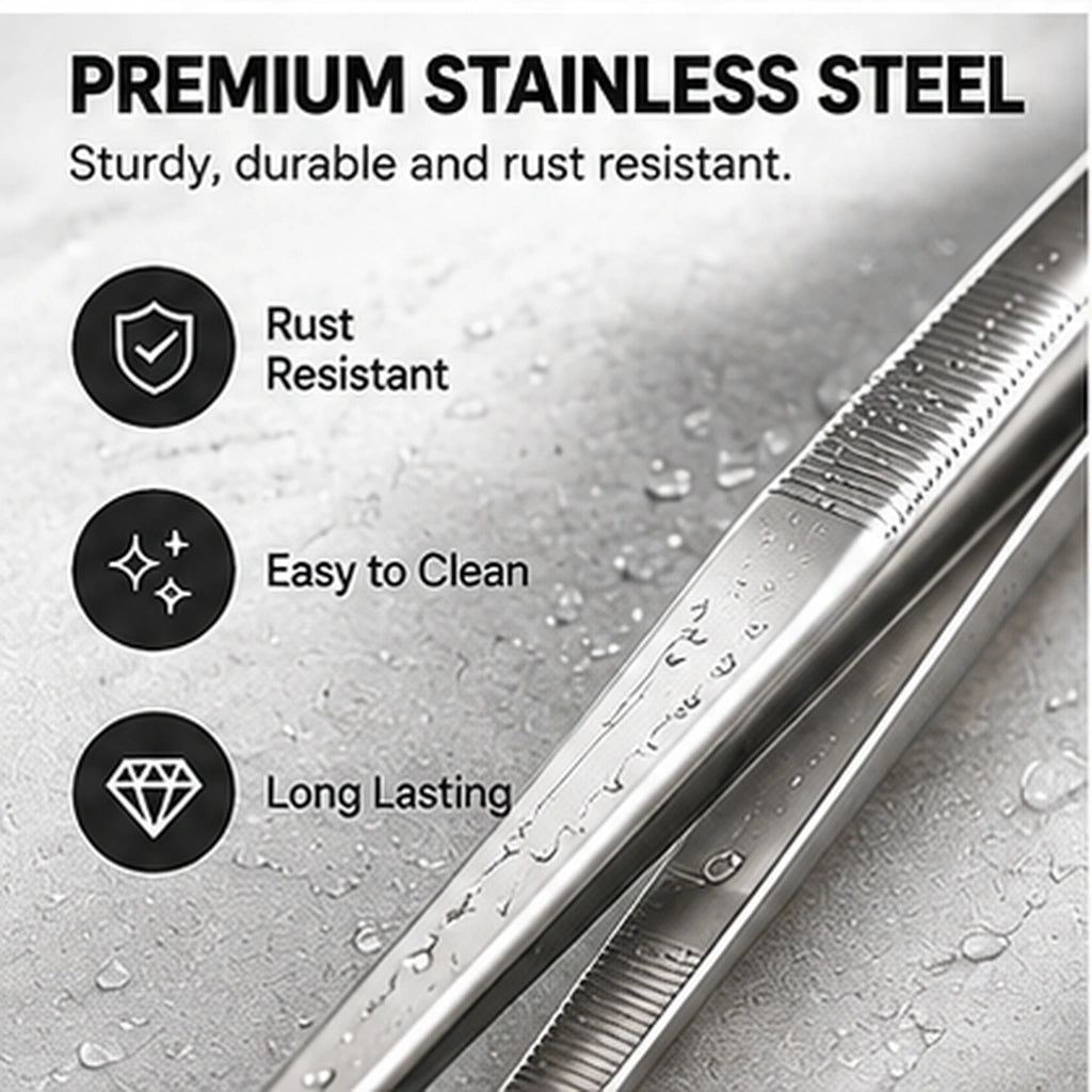 4-Piece Stainless Steel Precision Cooking Tweezers