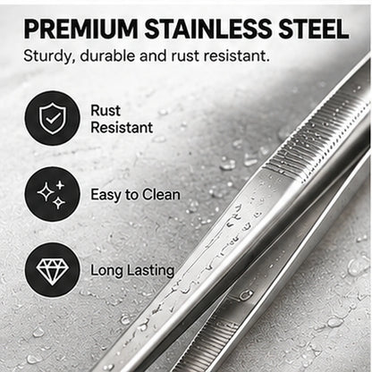 4-Piece Stainless Steel Precision Cooking Tweezers