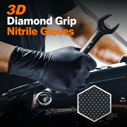 High Quality Thickened Wear Resistant Patterned Nitrile Gloves