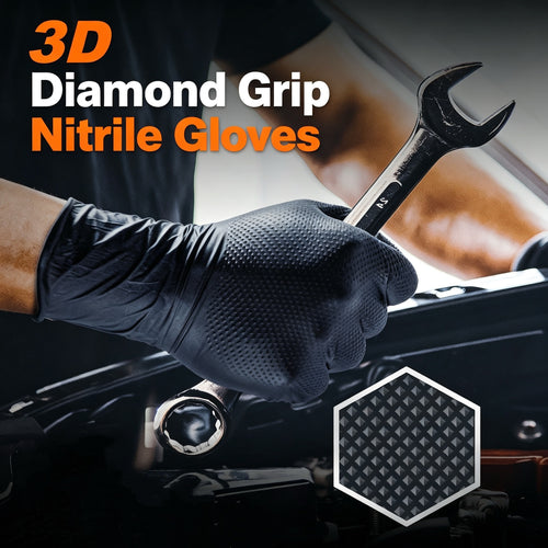 High Quality Thickened Wear Resistant Patterned Nitrile Gloves