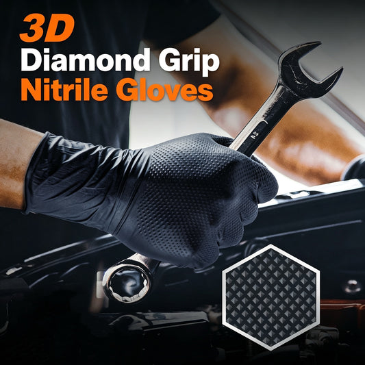 High Quality Thickened Wear Resistant Patterned Nitrile Gloves