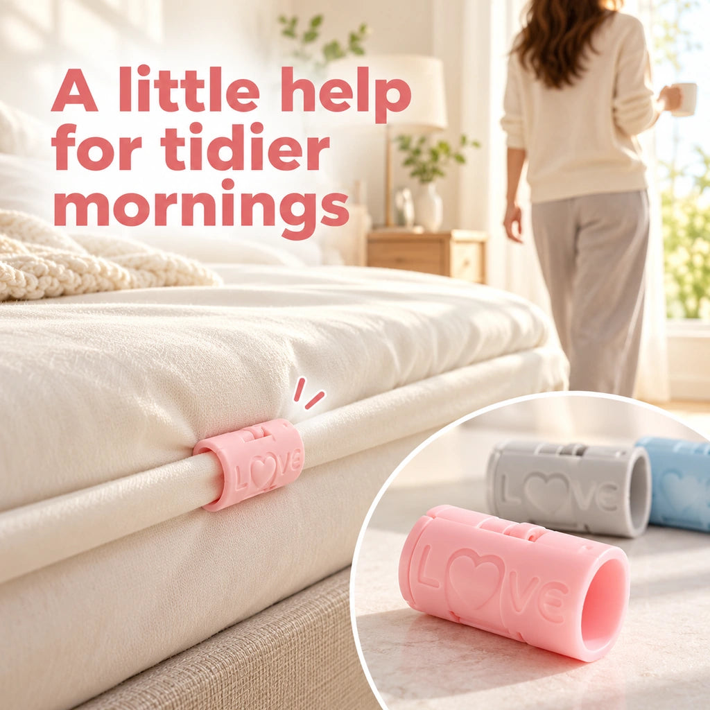 12-Pack Adjustable Bed Sheet Clips — Pin-Free Fasteners, Random Colors