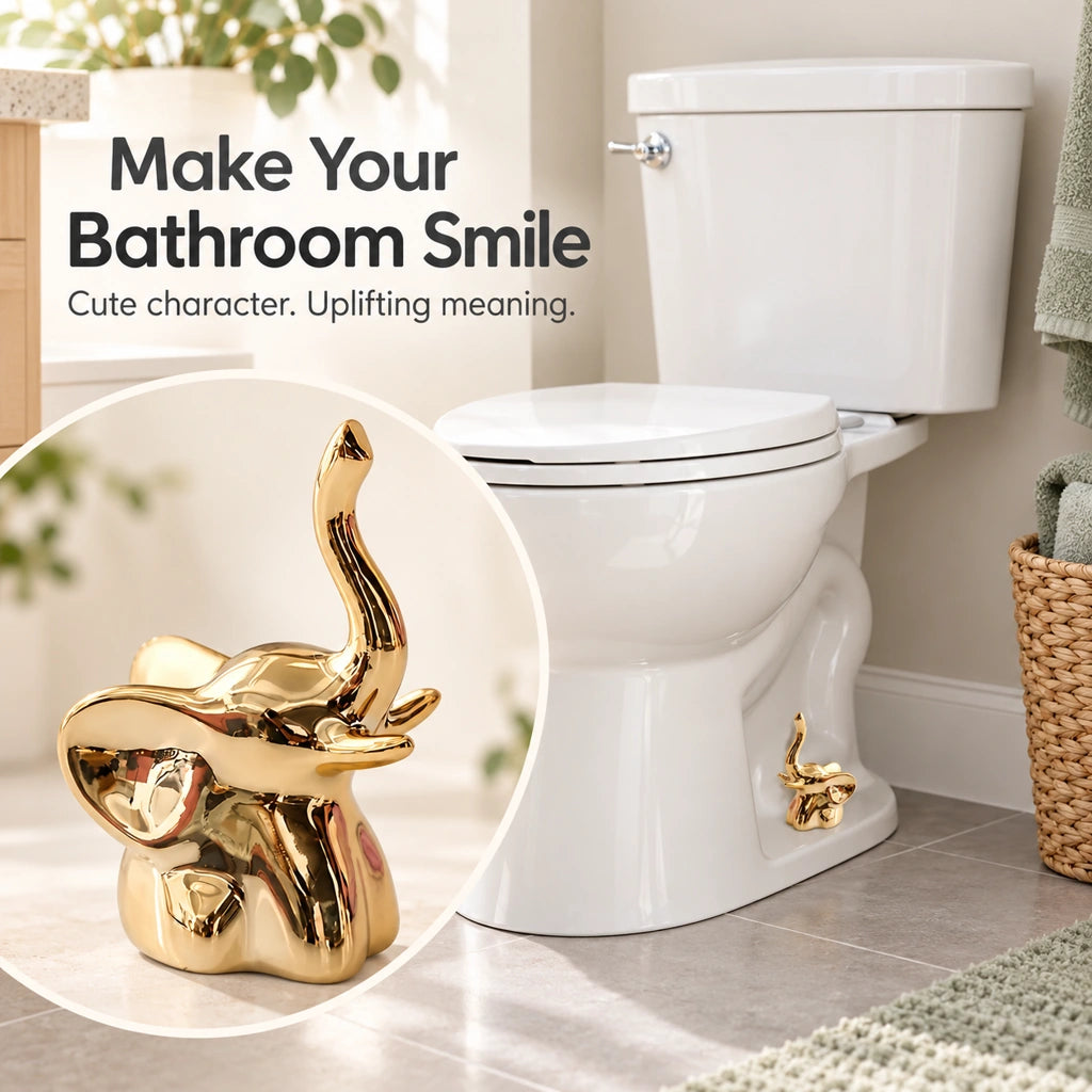 ✨2 Pack Golden Elephant-Shaped Toilet Base Bolt Decorative Cover