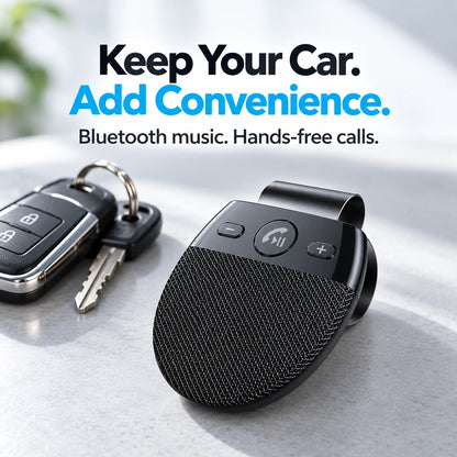 🚗 Bluetooth Car Speakerphone – Sun Visor Hands-Free Calling & Music for Cars Without Bluetooth