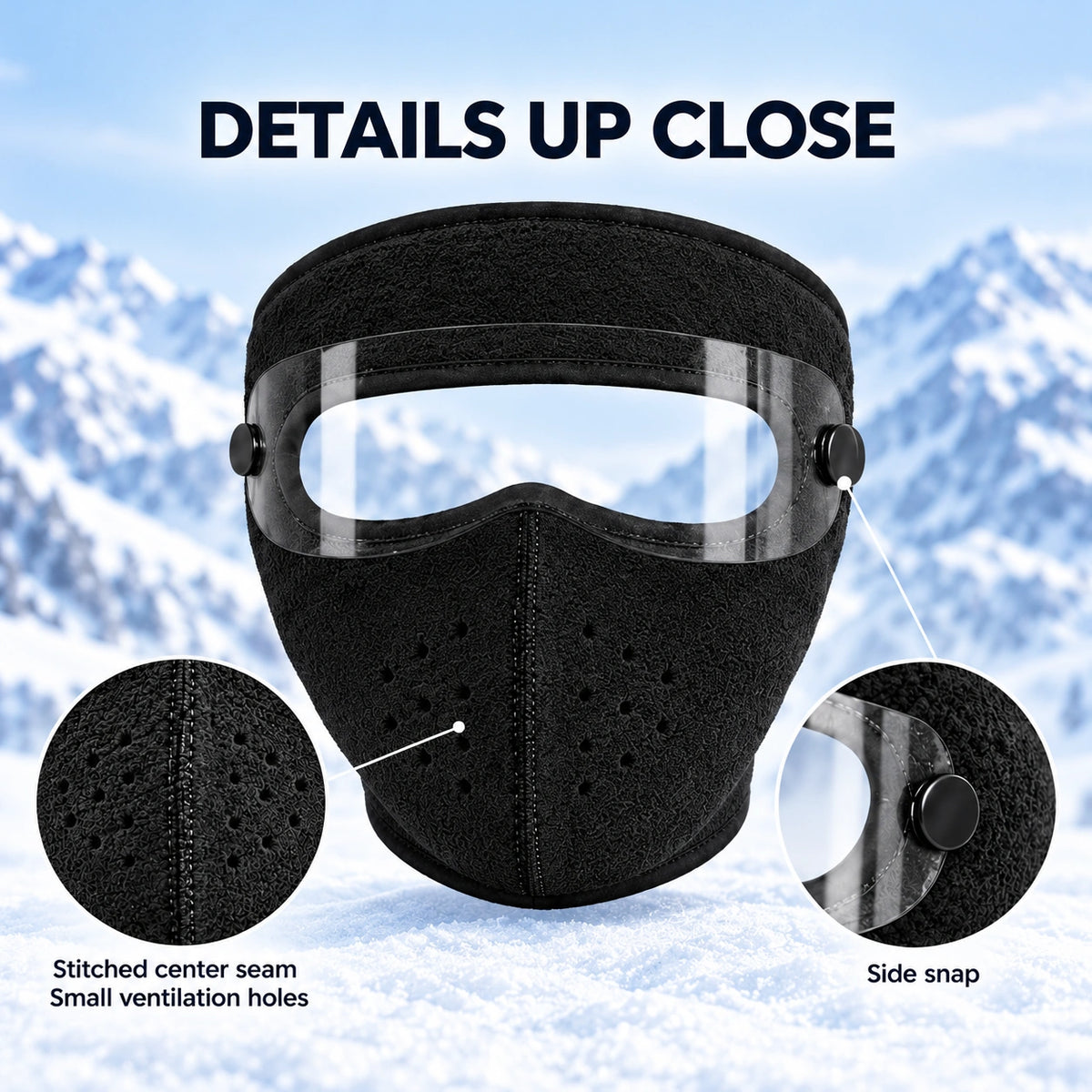 🧣Winter Fleece Face Mask (2-Pack, with Detachable Goggles)