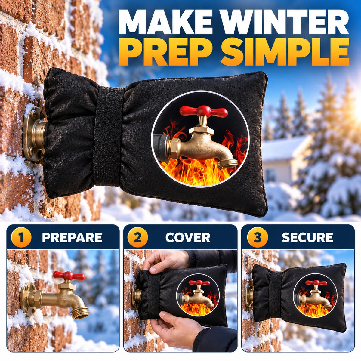 ❄️Insulated Outdoor Faucet Covers for Winter Freeze Protection