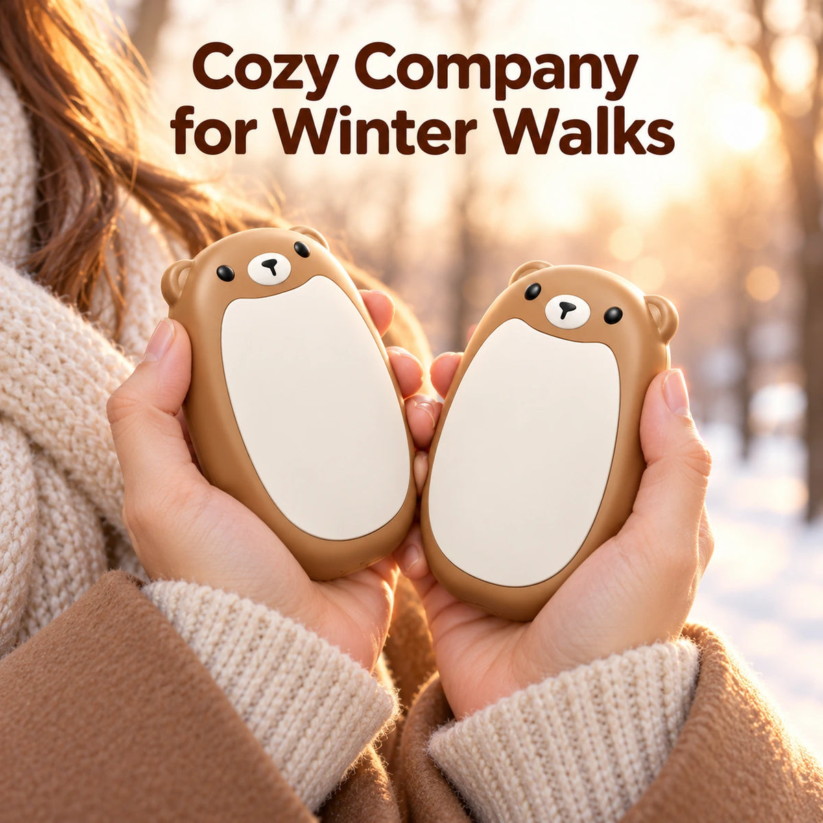 🔋Rechargeable Bear Hand Warmers— Magnetic, 3 Heat Settings & Pocket-Size Design