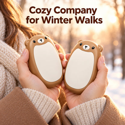 🔋Rechargeable Bear Hand Warmers— Magnetic, 3 Heat Settings & Pocket-Size Design