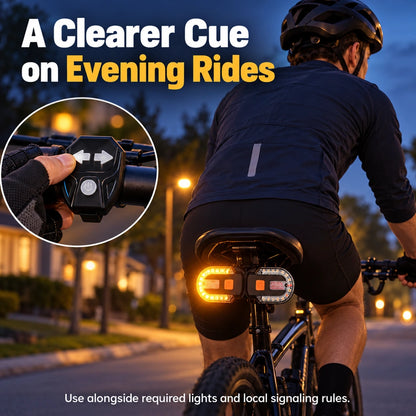 🚲Wireless Bike Turn Signal Tail Light with Handlebar Remote