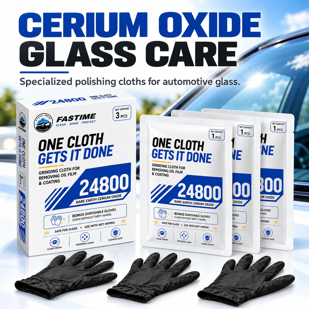 💧Windshield Oil Film & Water Spot Remover Cloths