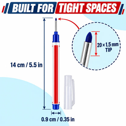 📏 5-Piece Long-Nose Deep-Hole Woodworking Marker Set