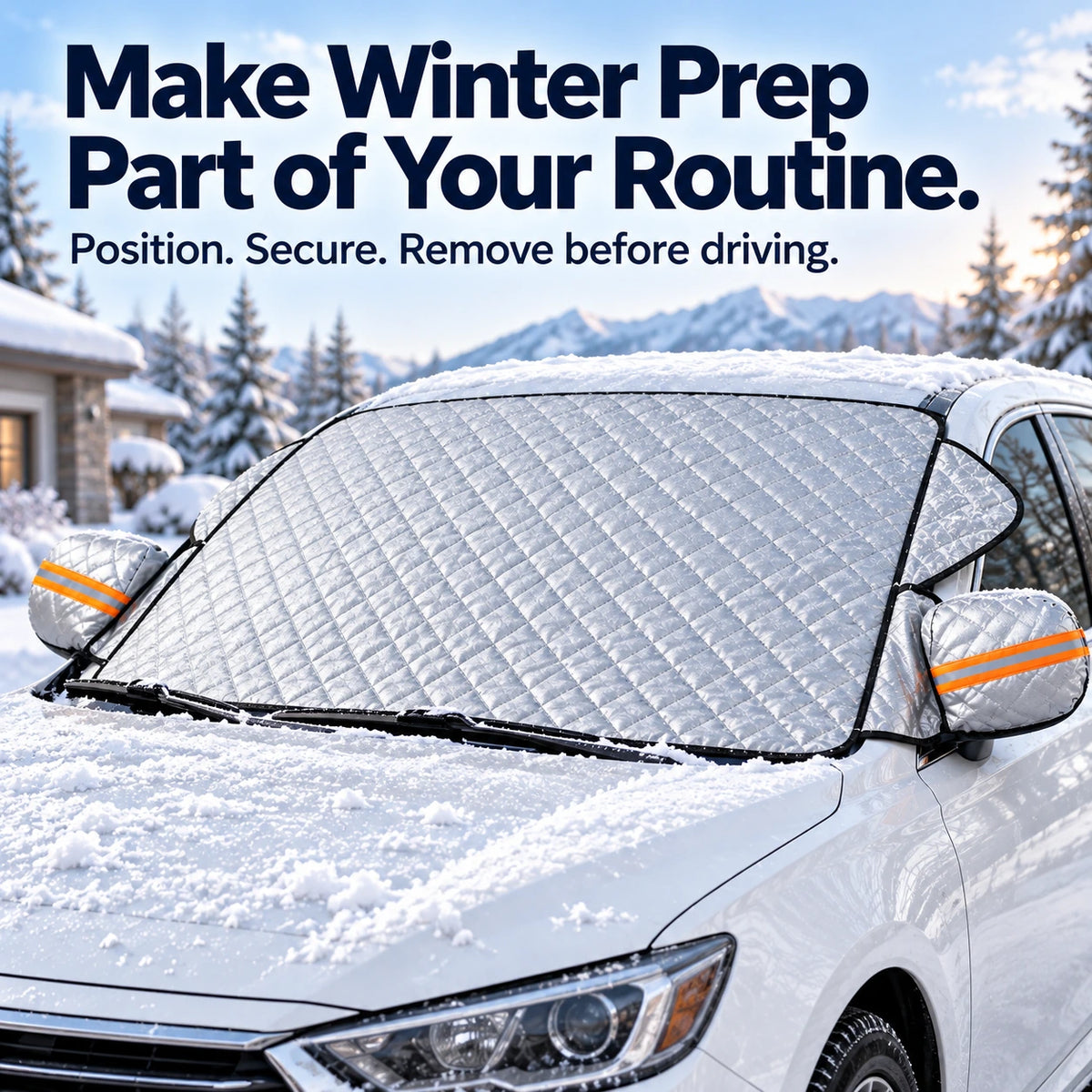🚘Magnetic-attach windshield snow shield