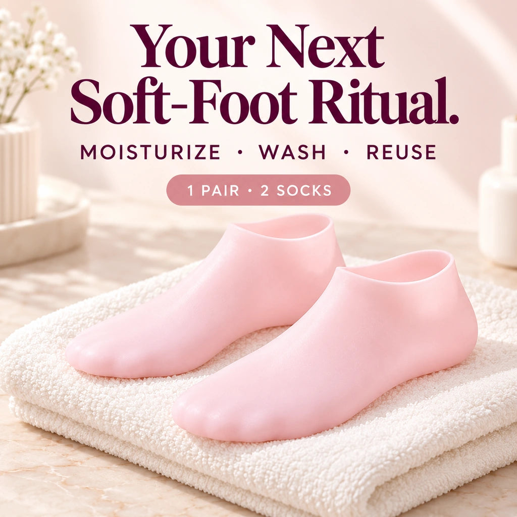 🦶 Reusable Silicone Moisturizing Socks for Dry, Rough Feet – Soft & Stretchy, 1 Pair