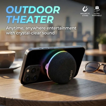 Magnetic Mini Bluetooth Speaker, 2-in-1 Phone Stand