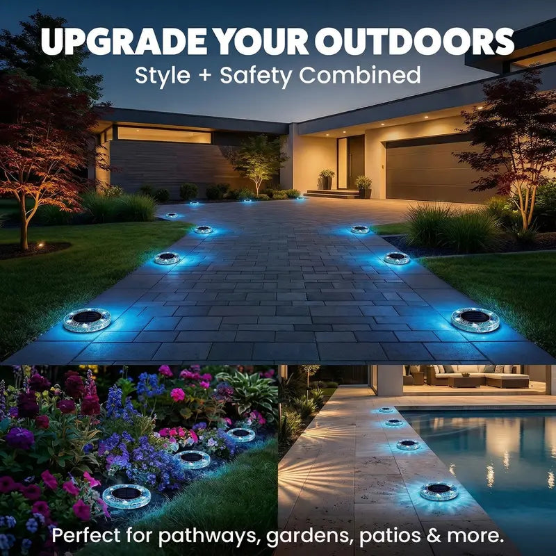 🔥Hot Sale 49% off🌟💎 Solar Outdoor Mosaic Disk Pathway LED Lights
