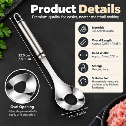 🍖 304 Stainless Steel Meatball Maker Spoon – Easy Press & Shape Tool