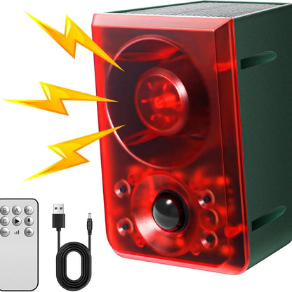 🚨 Solar Motion Sensor Deterrent Alarm – 130dB Loud Sound & Custom Voice Recording 🔊