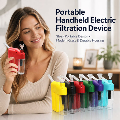 Portable Handheld Electric Filtration Device – Compact Glass Chamber, Electric‑Assisted & Easy‑to‑Clean | Available in 6 Unique Colors