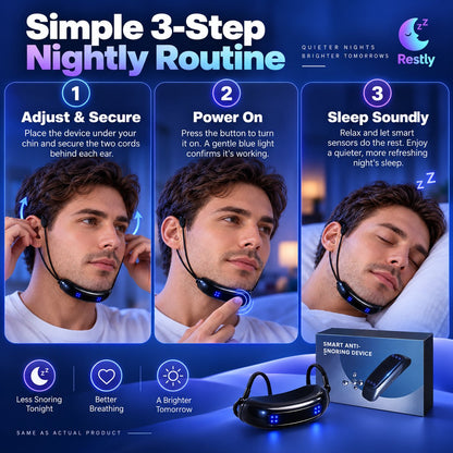 😴 Smart Electric Anti-Snore Device – Automatic Detection for Quiet Deep Sleep! 🌙