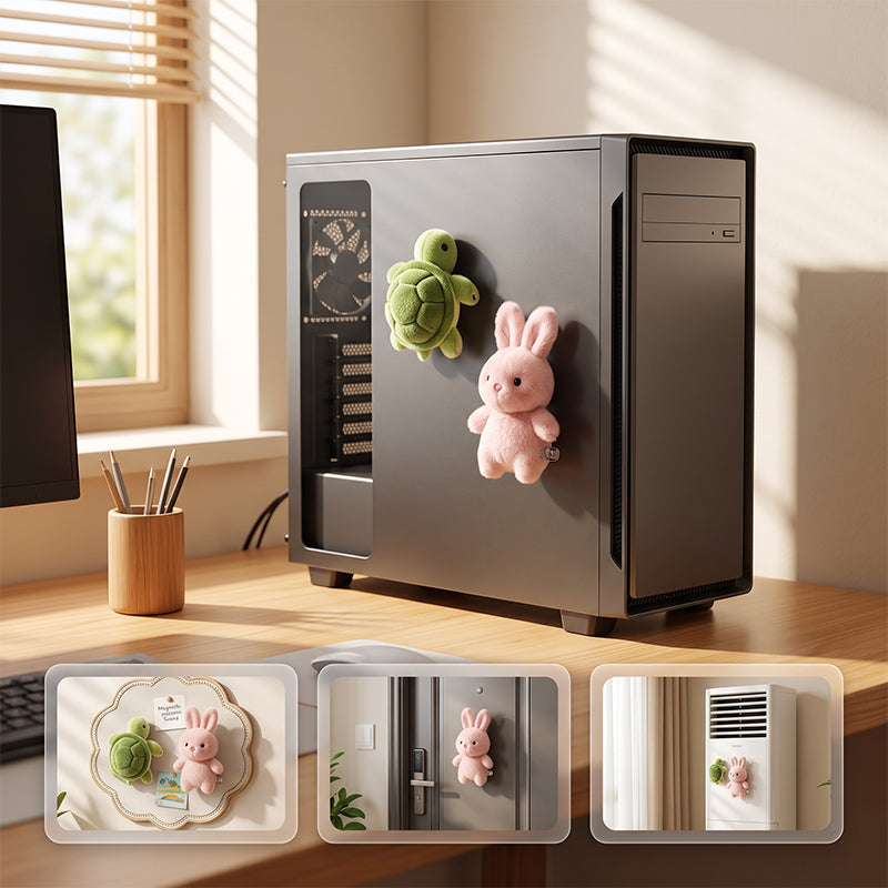 ✨ Super Cute & Squishy! — Velvet Forest Magnetic Plushie Fridge Magnet Doll 🧸💖