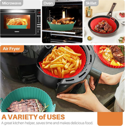 🍟 No More Scrubbing Your Air Fryer! 6-Piece Non-Stick Reusable Silicone Liners Set 🧽✨