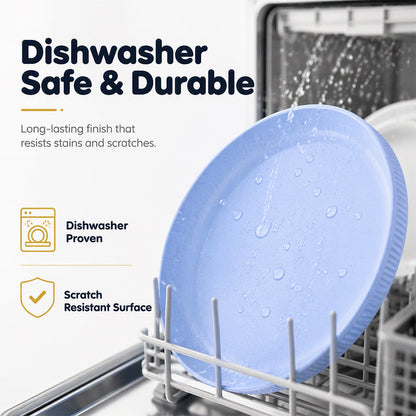 🍽️ Never Worry About Broken Dishes Again! Unbreakable Wheat Straw Dinner Plates 🌾✨