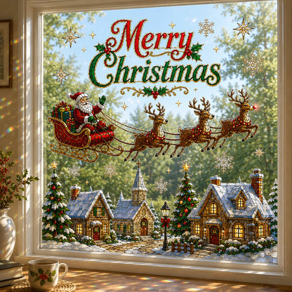 🪟Magical Christmas Scenic Window Clings – Double-Sided Reusable Holiday Glass Stickers