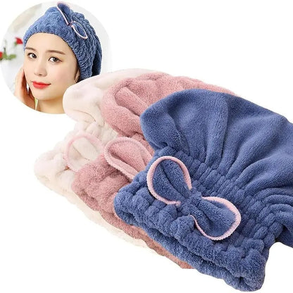 🔥Hot Sale 49% off🌟💆‍♀️ Shiny Light Microfiber Super Absorbent Hair Towel Cap