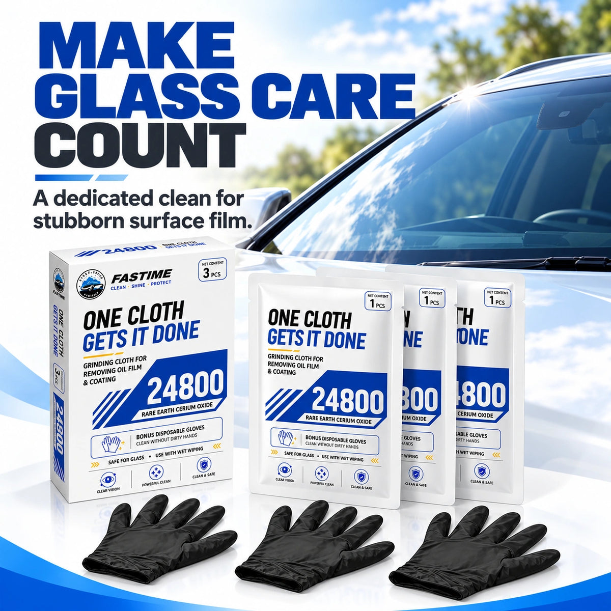 💧Windshield Oil Film & Water Spot Remover Cloths