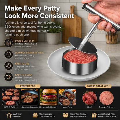 304 Stainless Steel Burger Press