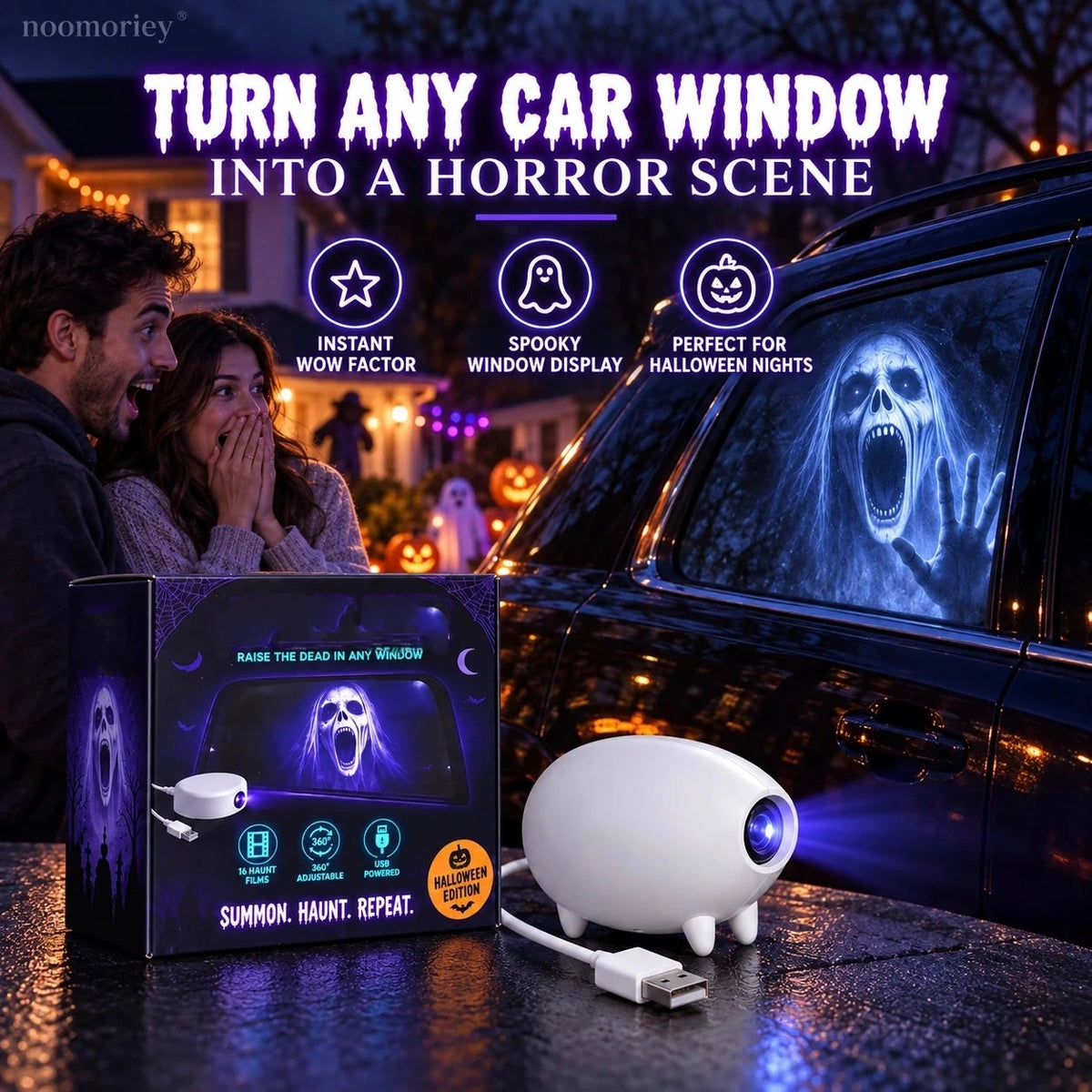 🎃 Halloween Window Projector 👻 16 Spooky Scenes & 360° Adjustable Stand