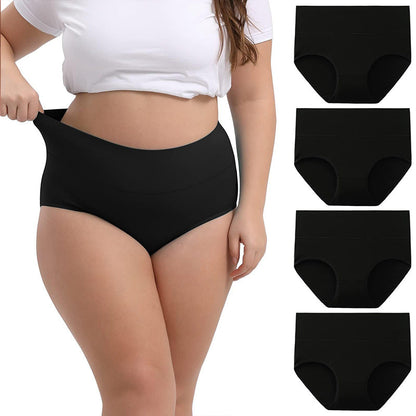 High-Waisted Full Coverage Cotton Briefs(4 pack)