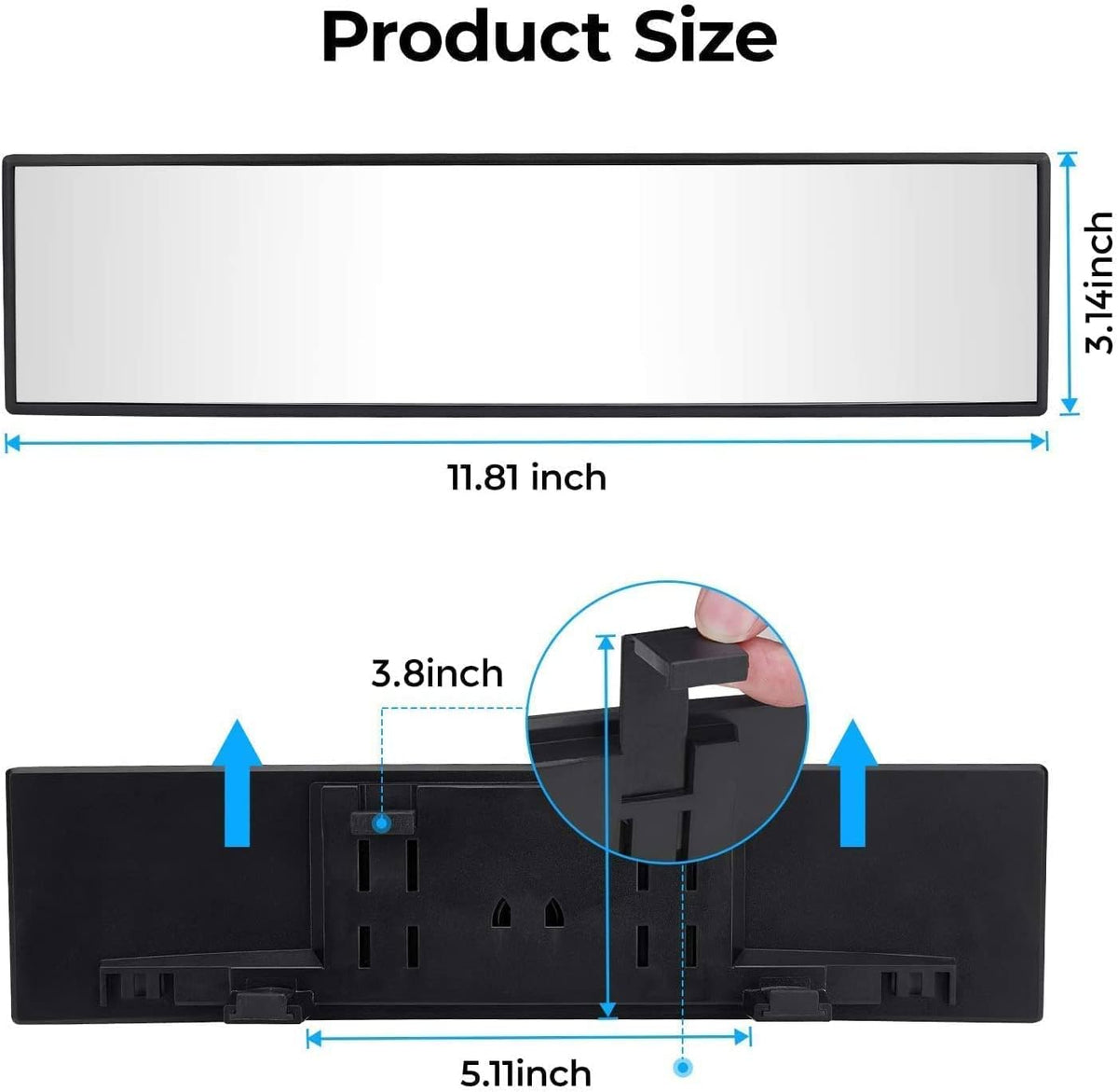 Universal Clip-On Panoramic Rearview Mirror