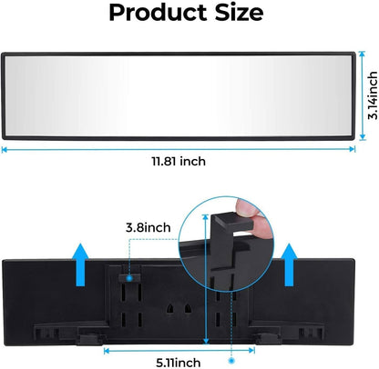 Universal Clip-On Panoramic Rearview Mirror