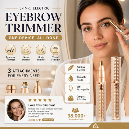 ✨Precision 3-in-1 Electric Facial Hair & Brow Trimmer – Smooth, Gentle & No Redness