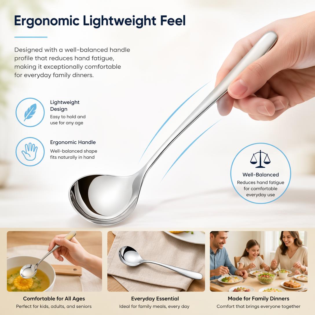 💥 Stainless Steel Soup Spoon Set
