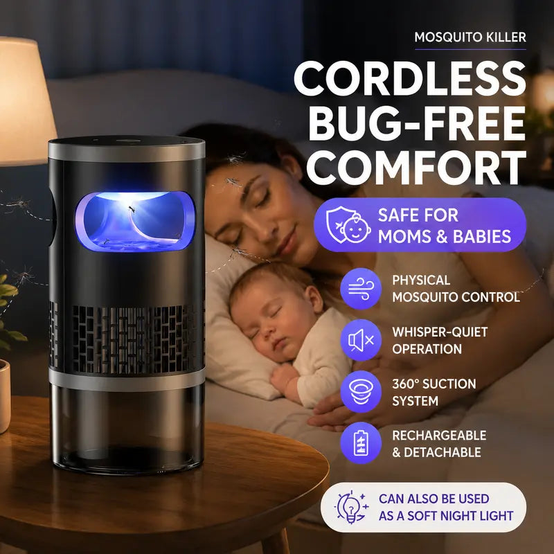 🛡️✨ Non-electrical shock type Indoor Insect Trap with Light and Suction