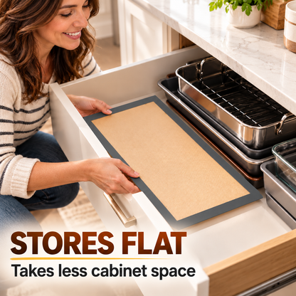 🍪 Reusable Nonstick Silicone Baking Mat – Snap-Up Edges for Mess-Free Cooking