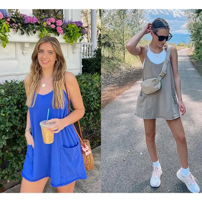 🔥Hot Sale 49% off🌟Women's Summer Sleeveless Mini Dress with Built-in Shorts