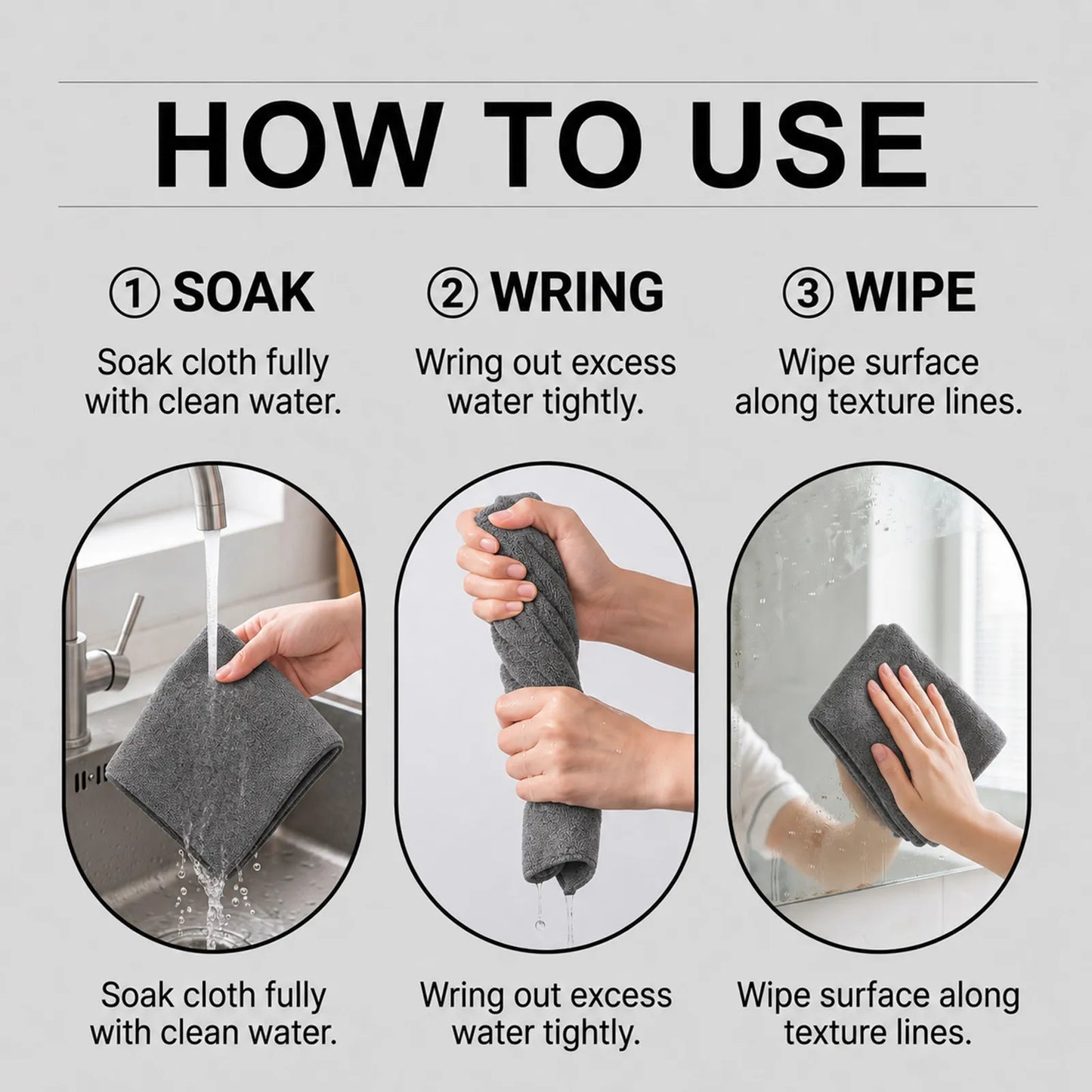 ✨ Ultra-Absorbent Magic Microfiber Cleaning Cloth (5-Pack) | Streak-Free & Chemical-Free Cleaning For Any Surface! 🧽🔥