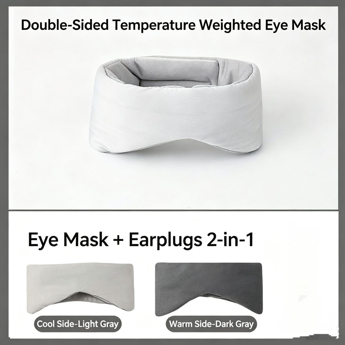 😴 360° Weighted Blackout Sleep Mask – No Tight Strap Just Soft Wraparound Comfort