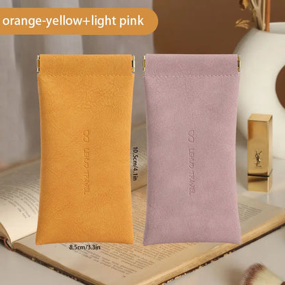 ✨Soft PU Sunglasses Pouch – Squeeze-to-Open Closure