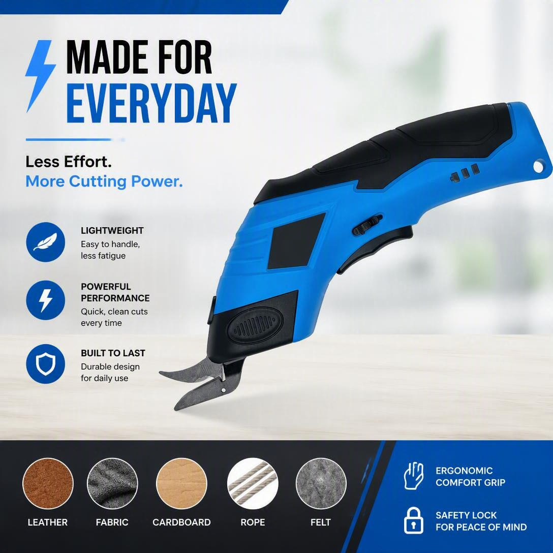 Multi-Purpose Electric Scissors For Cardboard, Fabric, Leather