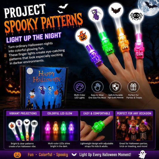 36PCS Halloween And Christmas LED Projection Finger Lights