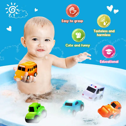 🚗🎁6-piece Sparkling Bathtub Toy Car Set