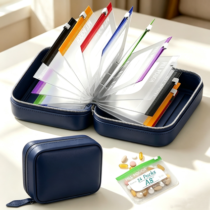 💊Portable Silicone Travel Storage Pouch Set – Food-Grade, Waterproof Pill Pouches