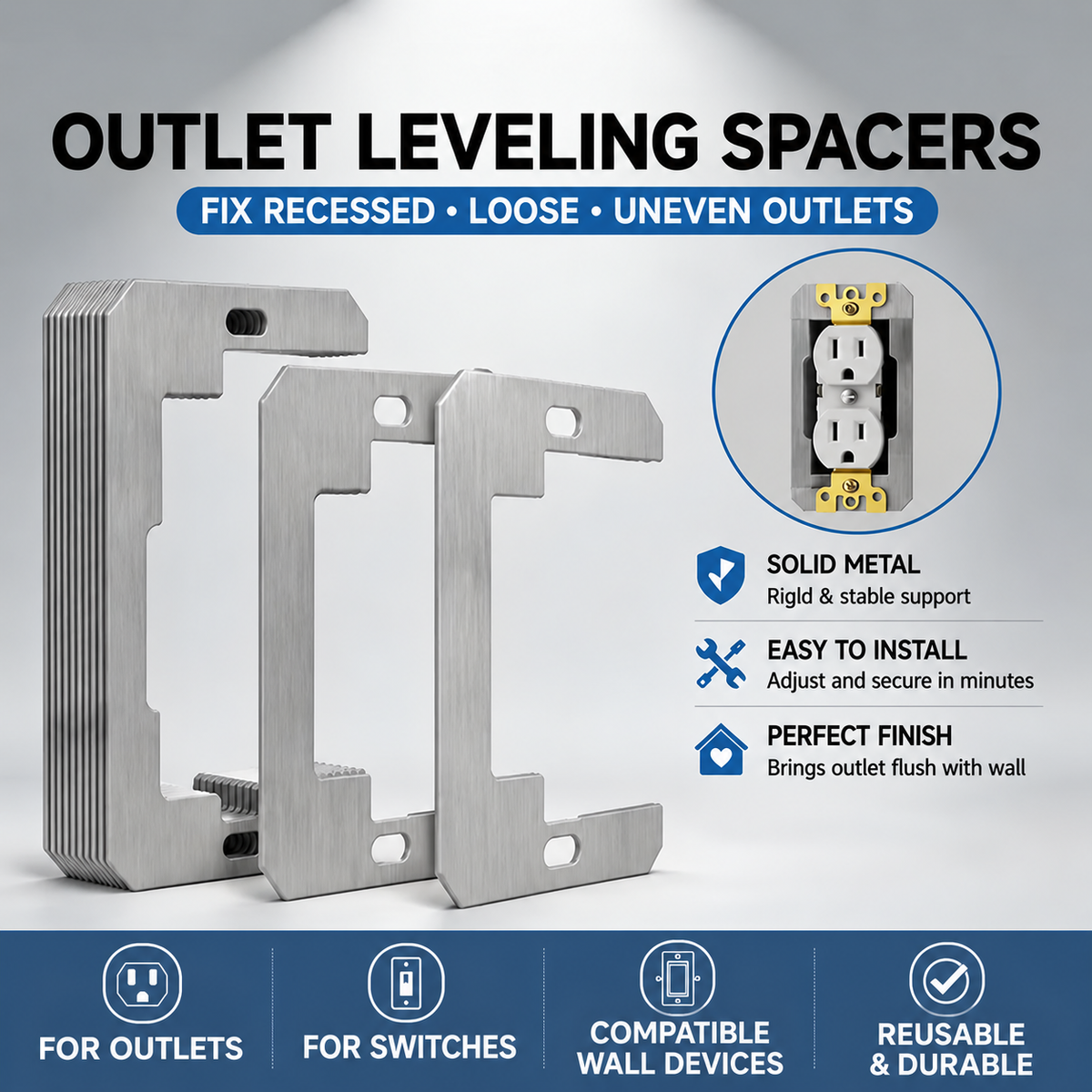 🔧5 Packs Power socket gaskets - suitable for sockets, power outlets, and switches