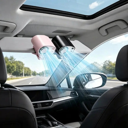 ❄️ Semiconductor Cooling Car Clip On Fan - 360° Rotation, 100 Speeds Adjustable